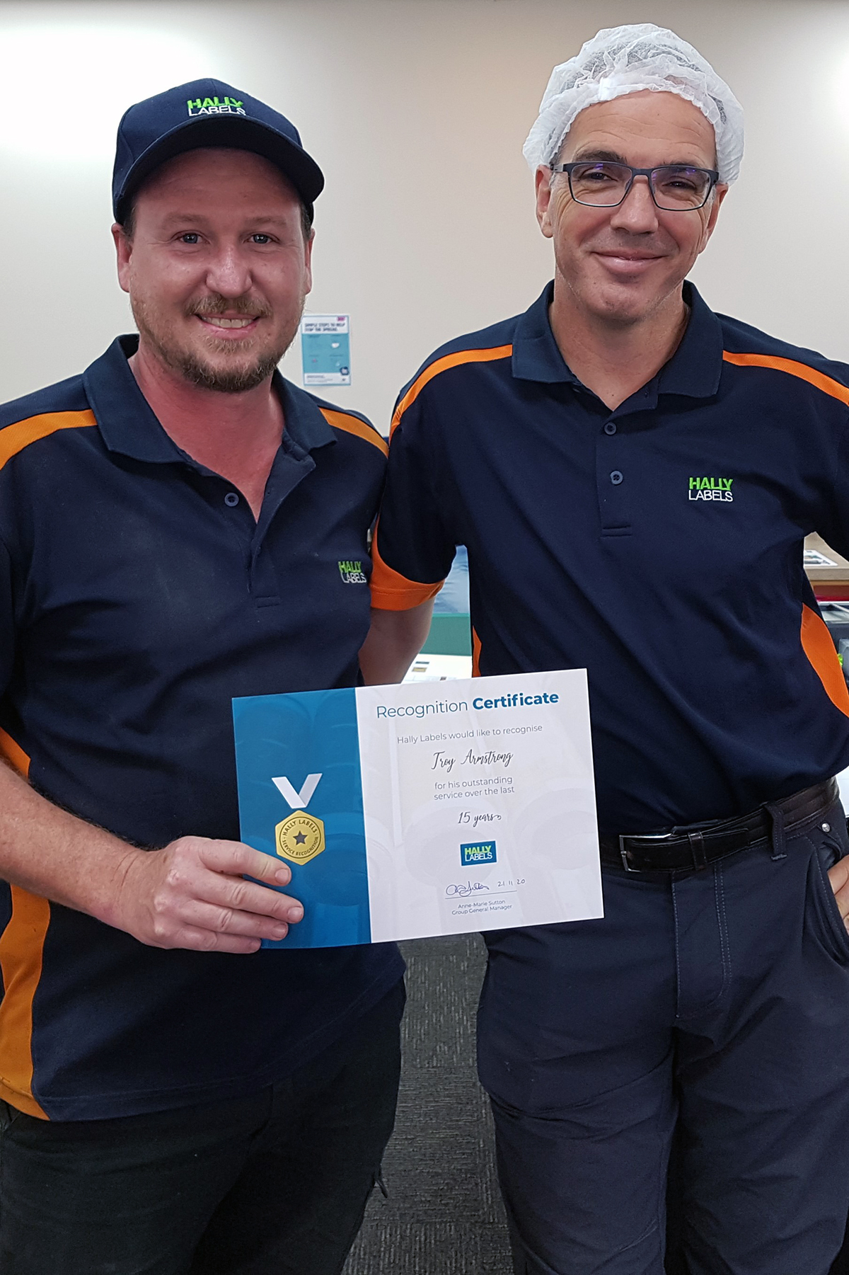 Hally Labels Staff Service Recognition Troy