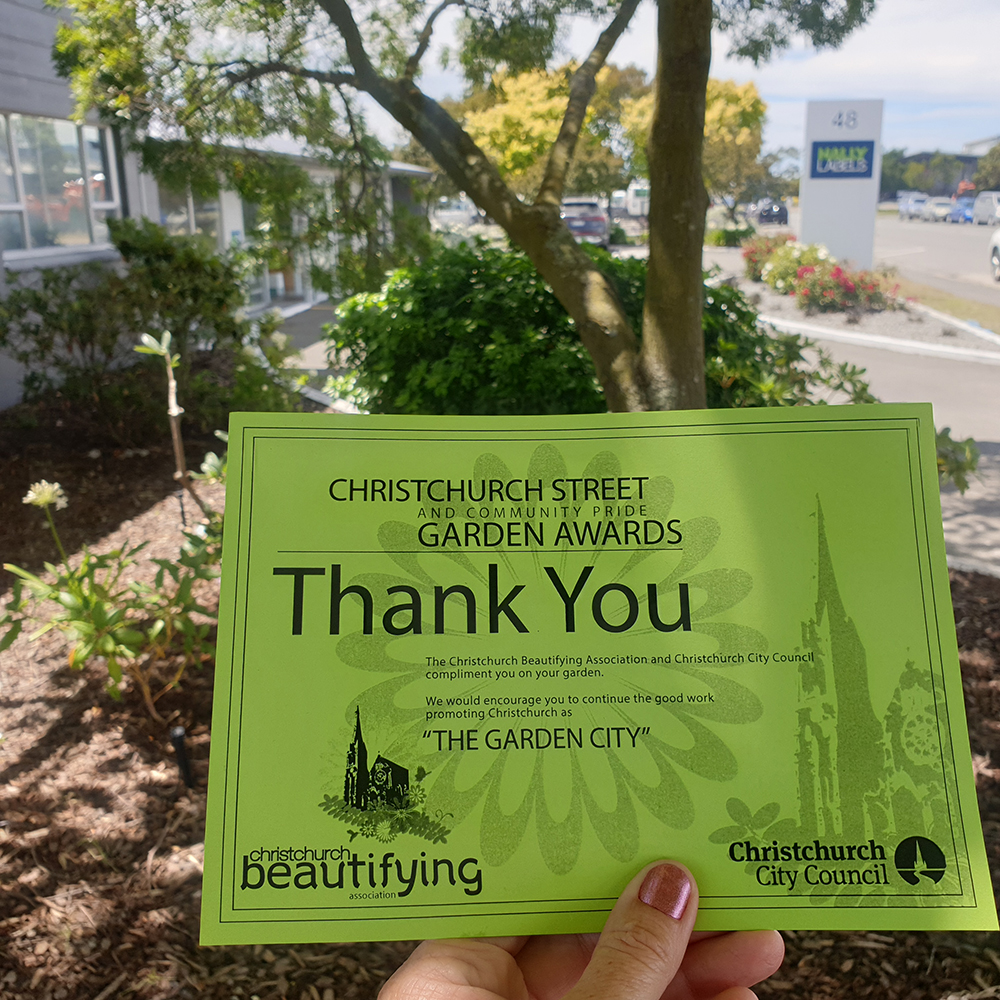 Hally Labels Christchurch Garden Award